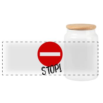 STOP. HUMOUR. MESSAGE. CITATION. PANNEAU. PAPA - Boîte à biscuits avec couvercle en bois - blanc - Devant