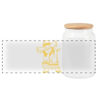 Dabbing Mexikanisches Mädchen Cinco De Mayo - Panorama Keksdose mit Holzdeckel - Weiß - Vorne