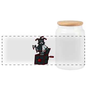 Jackie in the Box - Panoramic Cookie Jar with Wooden Lid - white - Front