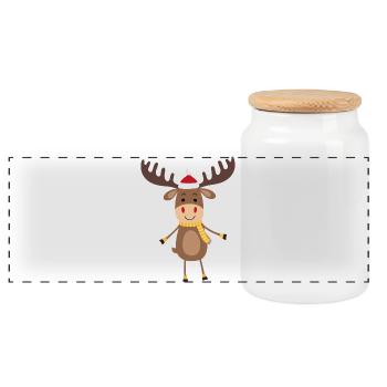 Noël drôle - Boîte à biscuits avec couvercle en bois - blanc - Devant