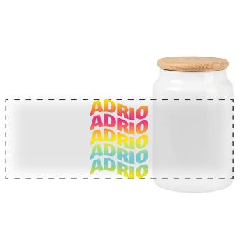 Idée cadeau t-shirt effet vague Adrio - Boîte à biscuits avec couvercle en bois - blanc - Devant