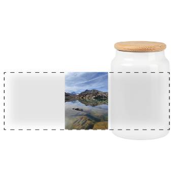 Bramant See - Panorama Keksdose mit Holzdeckel - Weiß - Vorne