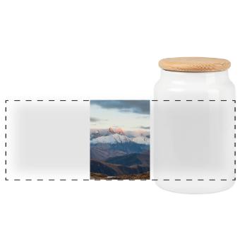 Aiguilles d'Arves - Boîte à biscuits avec couvercle en bois - blanc - Devant