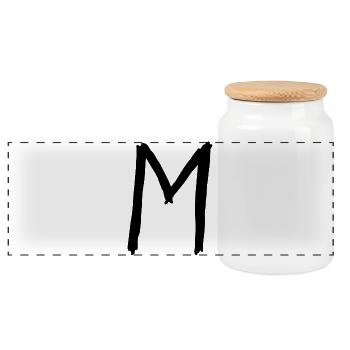 Buchstaben M - Panorama Keksdose mit Holzdeckel - Weiß - Vorne