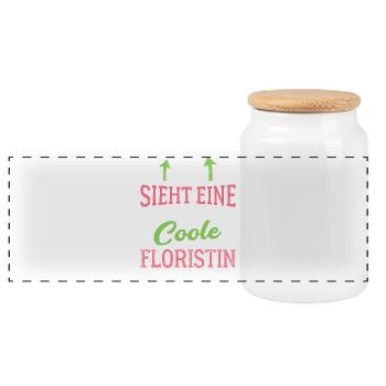 So sieht eine richtig coole Floristin aus Pflanzen - Panorama Keksdose mit Holzdeckel - Weiß - Vorne
