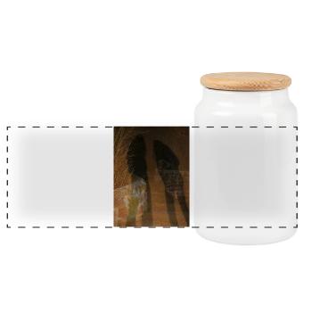 Ensemble sur des marches antiques - Boîte à biscuits avec couvercle en bois - blanc - Devant