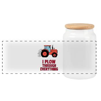 I Plow Through Everything - Panorama Keksdose mit Holzdeckel - Weiß - Vorne