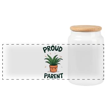 Proud Plant Parent - Panorama Keksdose mit Holzdeckel - Weiß - Vorne