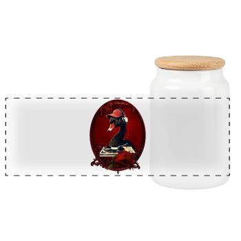 Le cygne noir, symbole de créativité - Boîte à biscuits avec couvercle en bois - blanc - Devant
