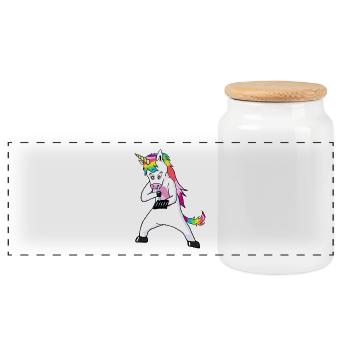 Rave Unicorns Ligne Blanc Logo 18+ - Boîte à biscuits avec couvercle en bois - blanc - Devant