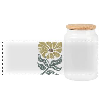 Blumen - Frühling - Sommer - Spruch - Panorama Keksdose mit Holzdeckel - Weiß - Vorne