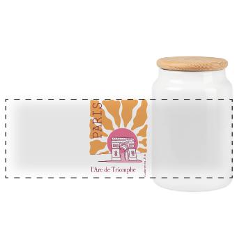 France arc de triomphe - Boîte à biscuits avec couvercle en bois - blanc - Devant