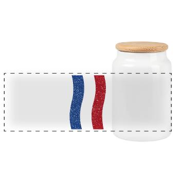 vintage Netherlands flag - Panoramic Cookie Jar with Wooden Lid - white - Front