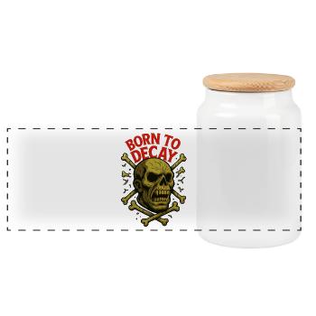 Born to Decay - Panoramic Cookie Jar with Wooden Lid - white - Front