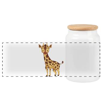Girafe - Boîte à biscuits avec couvercle en bois - blanc - Devant