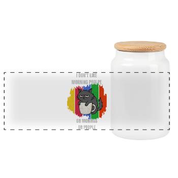 Je n’aime pas les gens du matin ou les matins ou les gens - Boîte à biscuits avec couvercle en bois - blanc - Devant