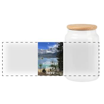 Lacs - Boîte à biscuits avec couvercle en bois - blanc - Devant