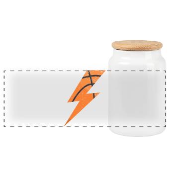 Energetic Basketball Blitz - Panoramic Cookie Jar with Wooden Lid - white - Front