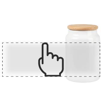 Fingerklick-Symbol für digitale Schnittstelle D - Panorama Keksdose mit Holzdeckel - Weiß - Vorne