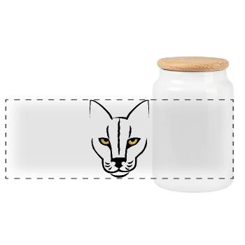 Le regard du chat - Boîte à biscuits avec couvercle en bois - blanc - Devant