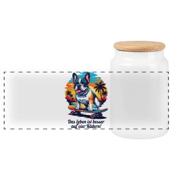 La vie est meilleure sur quatre roues - Boîte à biscuits avec couvercle en bois - blanc - Devant