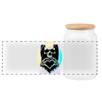 The Heart of Death ☠ - Panoramic Cookie Jar with Wooden Lid - white - Front