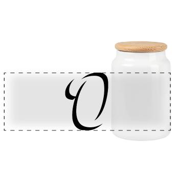 Letter O, Name, der Buchstabe O - Panorama Keksdose mit Holzdeckel - Weiß - Vorne