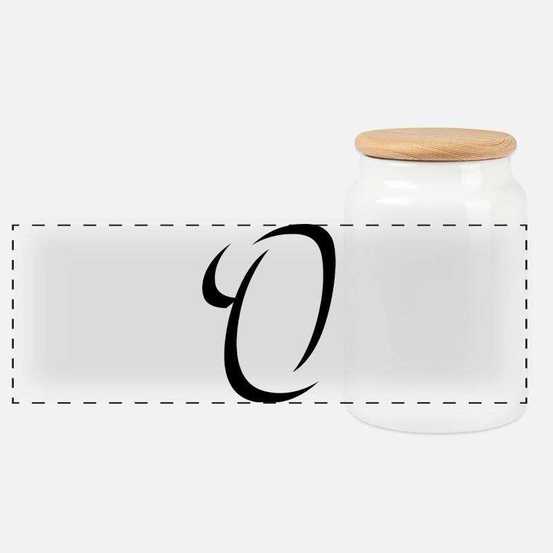 Letter O, Name, der Buchstabe O - Panorama Keksdose mit Holzdeckel - Weiß
