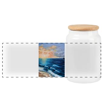 Peinture de l’aube sur les mers orageuses - Boîte à biscuits avec couvercle en bois - blanc - Devant