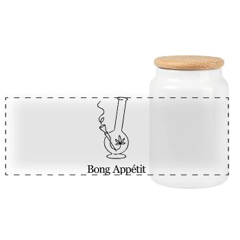 Bong Appetite - Panoramic Cookie Jar with Wooden Lid - white - Front