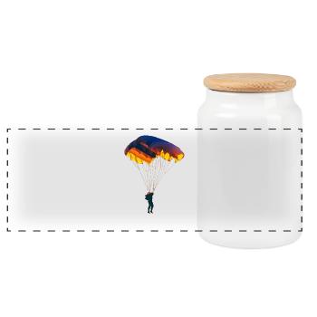 Parachute - Panoramic Cookie Jar with Wooden Lid - white - Front