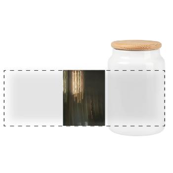 Réflexions lumineuses abstraites la nuit - Boîte à biscuits avec couvercle en bois - blanc - Devant