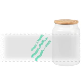 Abstrakte Linien - Minimalismus - Panorama Keksdose mit Holzdeckel - Weiß - Vorne