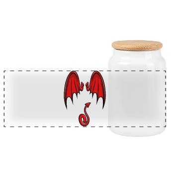 Je suis un petit diable - Boîte à biscuits avec couvercle en bois - blanc - Devant