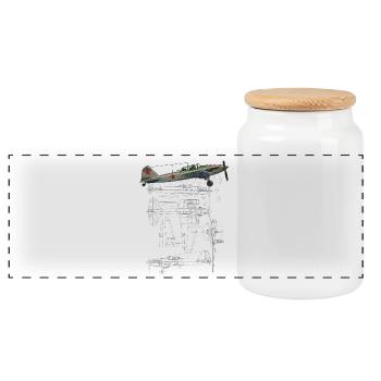 IL-2 - Boîte à biscuits avec couvercle en bois - blanc - Devant