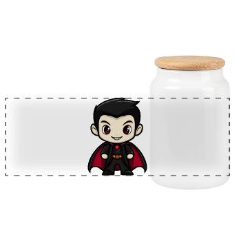 Bande dessinée de vampire - Boîte à biscuits avec couvercle en bois - blanc - Devant