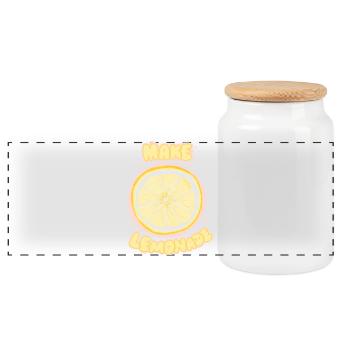 Lemon soda - Panoramic Cookie Jar with Wooden Lid - white - Front