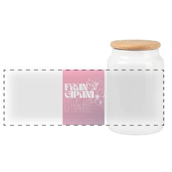 Frangipanier Plus Mera Design floral - Boîte à biscuits avec couvercle en bois - blanc - Devant