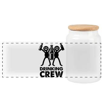 Drinking Crew - Panorama Keksdose mit Holzdeckel - Weiß - Vorne