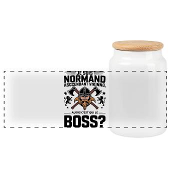 Viking Normand Impactant - Boîte à biscuits avec couvercle en bois - blanc - Devant