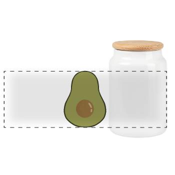 Illustration de fruit d’avocat vibrant - Boîte à biscuits avec couvercle en bois - blanc - Devant