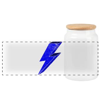 Conception d’éclairs bleus pour une 3D dynamique - Boîte à biscuits avec couvercle en bois - blanc - Devant