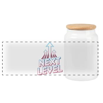 Next Level Gamer Pixel Retro Ascension Arrows - Panoramic Cookie Jar with Wooden Lid - white - Front
