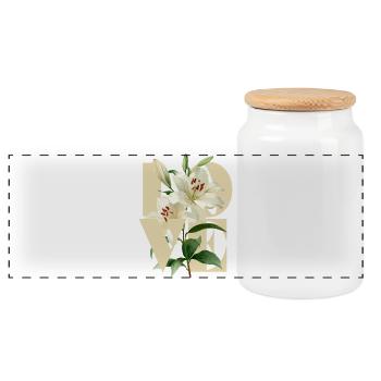 Élégant lys blanc design floral - Boîte à biscuits avec couvercle en bois - blanc - Devant