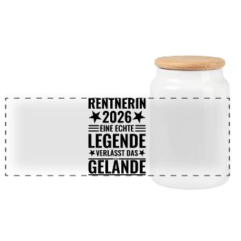 Retraité 2026 Une légende quitte le site - Boîte à biscuits avec couvercle en bois - blanc - Devant