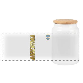 ARGENTINA SPORTY BOLD TYPOGRAPHY - Panoramic Cookie Jar with Wooden Lid - white - Front