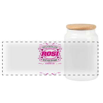Caractéristique de qualité Rosi tout simplement de première classe - Boîte à biscuits avec couvercle en bois - blanc - Devant