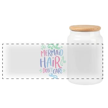 Mermaid hair don´t care 80s Retro Pastellfarben - Panorama Keksdose mit Holzdeckel - Weiß - Vorne