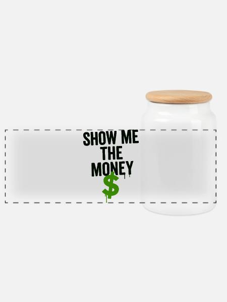 Humorvolles Finanzmotiv mit Dollarzeichen - Panorama Keksdose mit Holzdeckel - Weiß