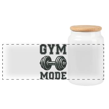 Mode de gym - Boîte à biscuits avec couvercle en bois - blanc - Devant